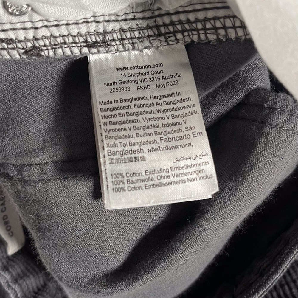 Cotton On Women's Pants Corduroy Cargo Jean Casual‎ Relaxed 4 Gray - Picture 3 of 8